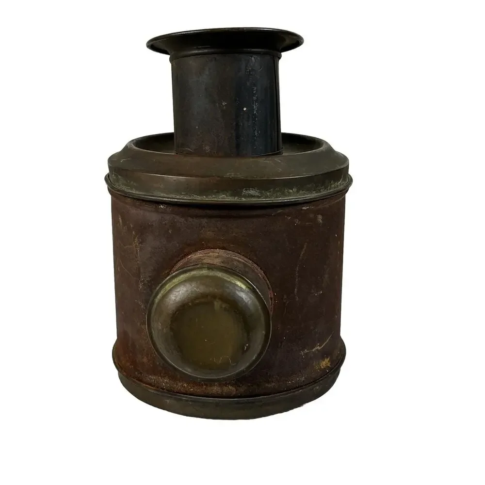 Antique Railroad Switch Signal Lantern / Lamp Light ? w/ Chimney & Clear Lens